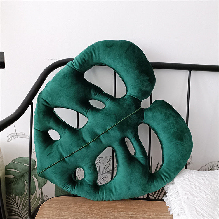 monstera plant pillow Mini Monstera Shaped Pillow
